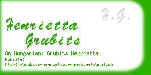henrietta grubits business card